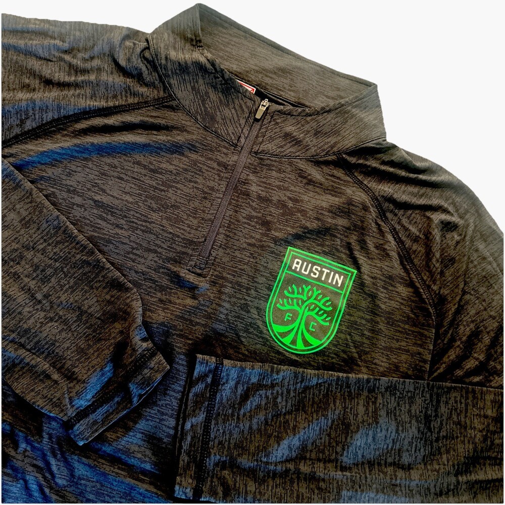 Austin FC MLS 1/4 Zip Men's XL Performance Lightweight L/S Logo Gray NEW